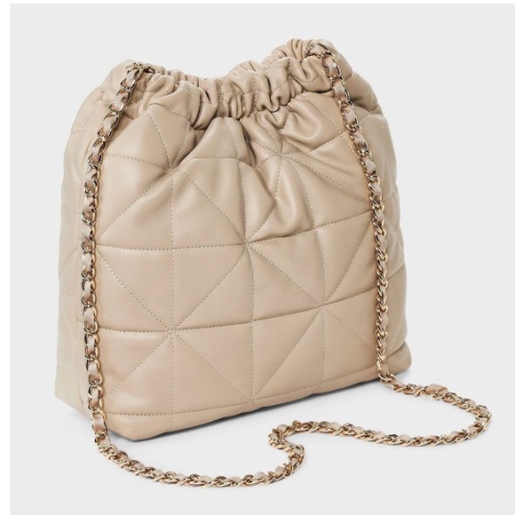 a new day Handbags - A NEW DAY NEW ruched chain crossbody purse -cream -44.75” strap